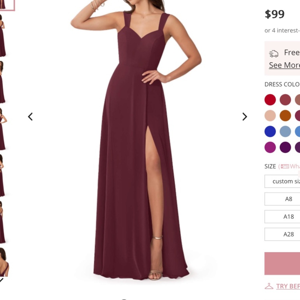 Azazie Julie Bridesmaid Dress - Cabernet